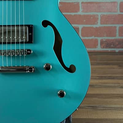 Godin Montreal Premiere HT Semi-Hollow Electric Guitar - Laguna Blue image 4