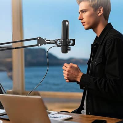 Wave Shock Mount [Custom Built for Elgato Wave:3/1], Anti-Vibration Suspension Elastic Shock Mount Holder Clip Mic Mount Stand with 3/8" or 1/4" Screw Adapter Compatible with Wave:3/1 Microphone image 7