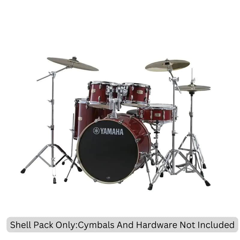 Yamaha Stage Custom Birch 5 Piece Drum Shell Kit with 22 inch Bass Drum Cranberry Red image 1