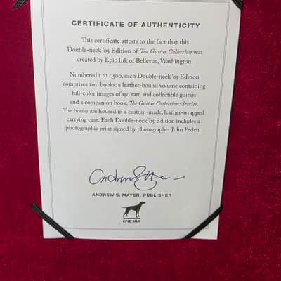 PRS Signed Dragon Double Neck Guitar Collection Book to Whitesnake Guitarist Bernie Marsden in custom hard case image 4