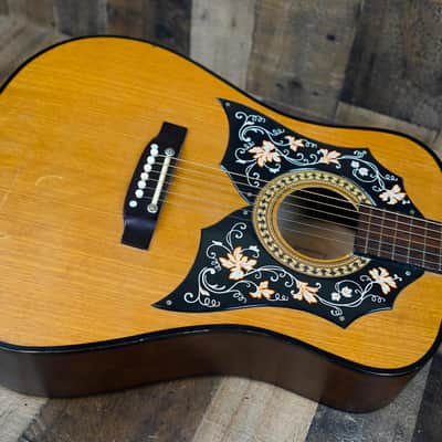 Kay Model 440 Acoustic Guitar 1970s Natural Floral Pickguard Vintage w/ Bag image 2