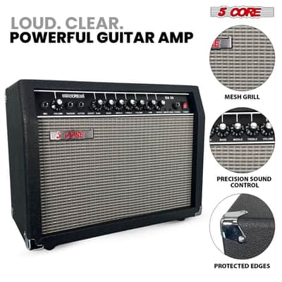 5 Core Guitar Amp 50 Watt Electric Amplifier w Built in 8" Speaker Portable Mini Amps w Aux image 6