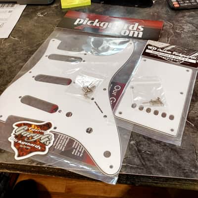 White 3 Ply Stevie Ray Vaughan SRV Stratocaster Pickguard/Backplate Set Made In USA image 2