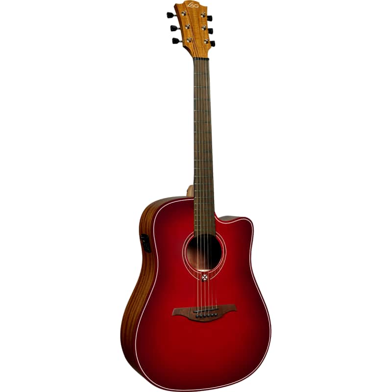 Lag T-RED-DCE Tramontane Limited Edition Dreadnought Cutaway Solid Red Cedar Top Mahogany Neck 6-String Electric-Acoustic Guitar image 1
