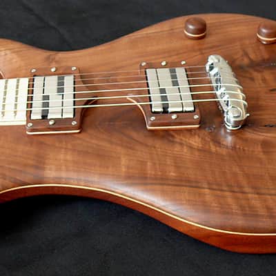 Thomas Cherry Guitar Used Custom Boutique "Jaeloe" style electric guitar. One of a kind. 2025 - Natural bare wood open grained oil finish image 10