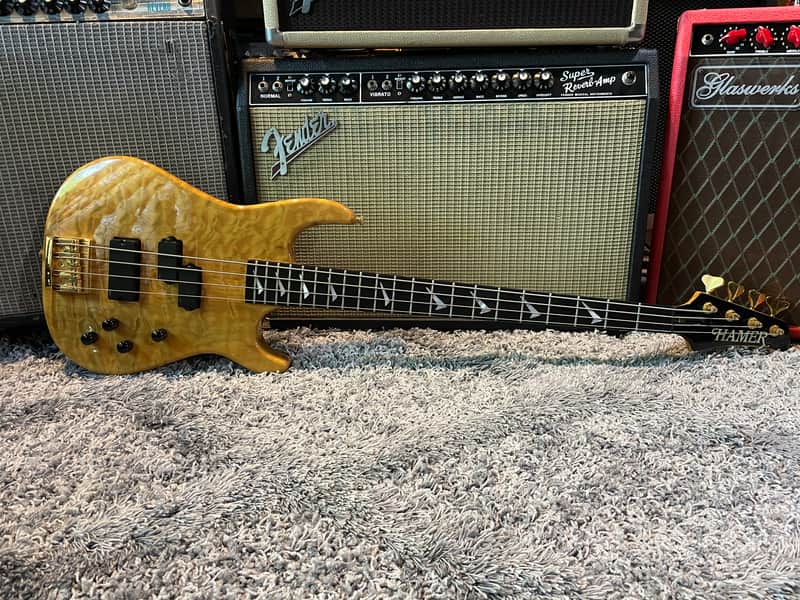 Rare USA Hamer Chaparral Max 4-string bass quilted maple with original hardshell case image 1