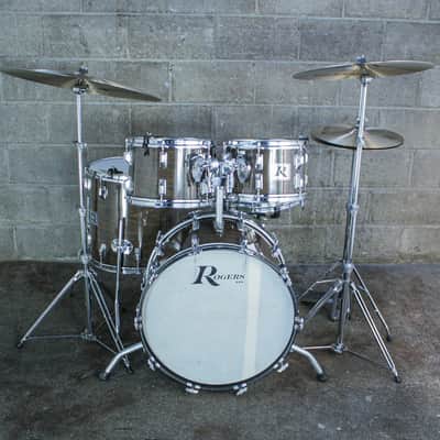 Rogers Londoner V Drum Kit – 1977 Big R Era – New Mahogany – Complete Memriloc Hardware image 6