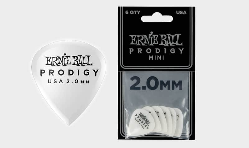 2.0mm White Mini Prodigy Picks 6-Pack - Precision Machined High-Density Non-Slip-Textured Delrin Sharp-Attack Design image 1