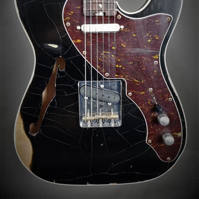 Manuel Ali Guitars Custom Thinline Relic 2020 relic black image 2