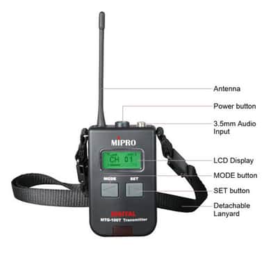 MIPRO MTG-100T Digitaler Taschensender 863-865 MHz image 4