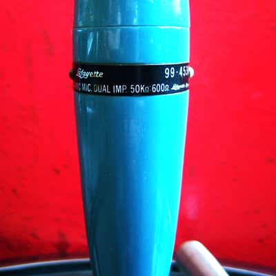 Vintage 1960's Lafayette 99-4530 dynamic microphone w stand & cable Calrad Lafayette prop display # 1 image 2