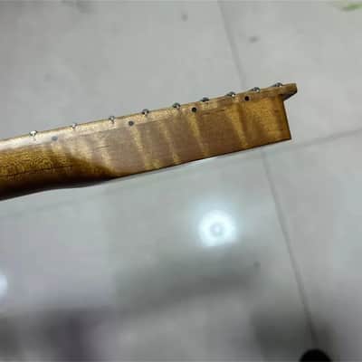 Roasted Maple Wood Guitar Strat Style Neck with 22 Frets Fretboard, Locking Nut image 3