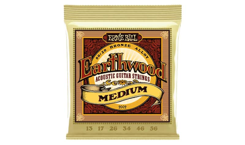 Earthwood Medium 80/20 Bronze Acoustic Guitar String Set 13-56 Gauge 80%-Cu+20%-Zn Wnd-Wire Wrap Over Brass-Plated Hi-C Steel Hex-Core image 1