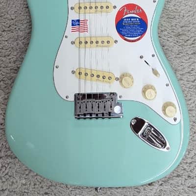 Fender Jeff Beck Stratocaster Guitar, Rosewood Fretboard, Surf Green with Case image 2