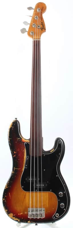 1976 Fender Precision Bass fretless sunburst image 1