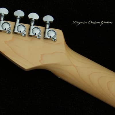 XX-Wide 2" Neck Cherry Burst Light 6lb. Strat with Ebony/Maple Neck + 3 Matching Humbucking  Pickups + 3 Coil Spit Toggles + Kill Switch + Leveled, Crowned and Polished Frets + Grover 406c Locking Tuners and Full Setup Included! image 5