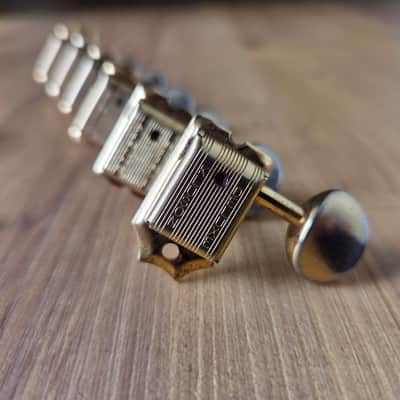 Set of Vintage 1964 - 1967 Fender Kluson Double-Line Gold Tuners w/ Screws, Ferrules! Extremely Rare Jazzmaster, Jaguar, Stratocaster Parts! image 2