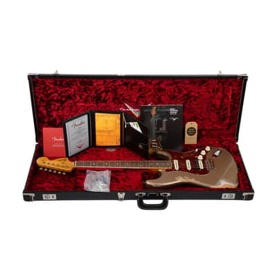 2022 Fender Custom Shop LTD 1967 HSS Heavy Relic Stratocaster Guitar, Aged Shorline Gold, CZ55XXXX image 10