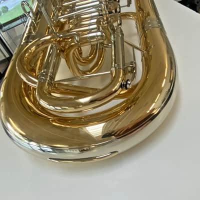 New Alexander model 155 F Tuba in Gold Brass, 5 valves,Lacquered, Nickel-Silver Garland;with Care Kit image 14