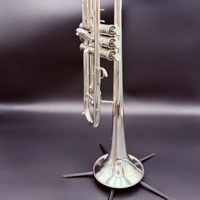 GETZEN ETERNA LB PROFESSIONAL Bb TRUMPET – SILVER PLATE – LARGE BORE – MADE IN USA – SERIAL P10363 image 2