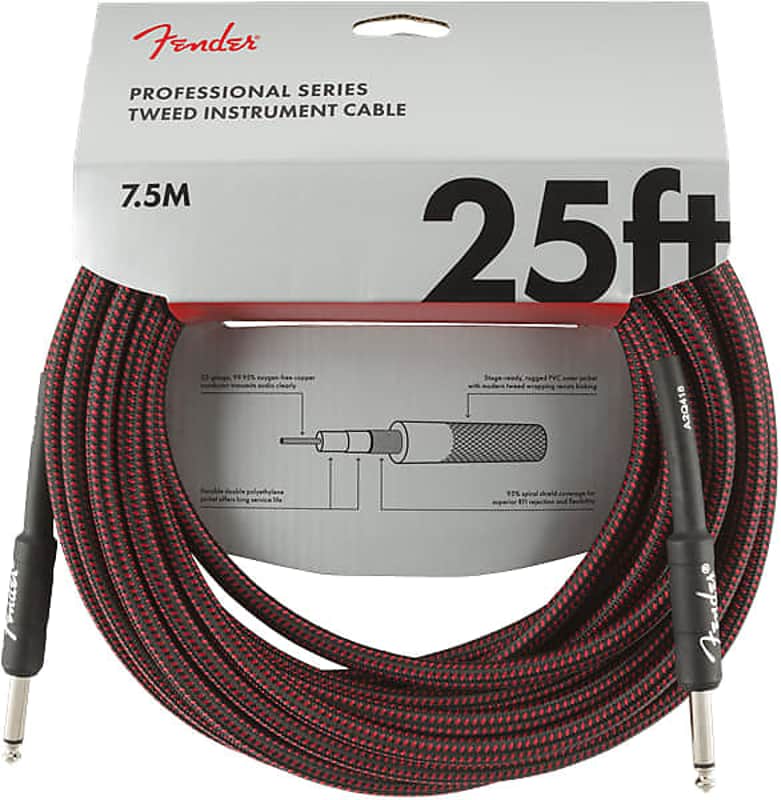 Fender Professional Series Straight / Straight TS Instrument Cable - 25' image 1
