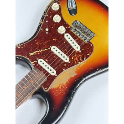 Fender CUSTOM SHOP STRATOCASTER LIMITED EDITION ROASTED 61 SUPER HEAVY RELIC 3 TONS SUNBURST 2023 - Super Heavy relic Aged 3 Tons sunburst image 10