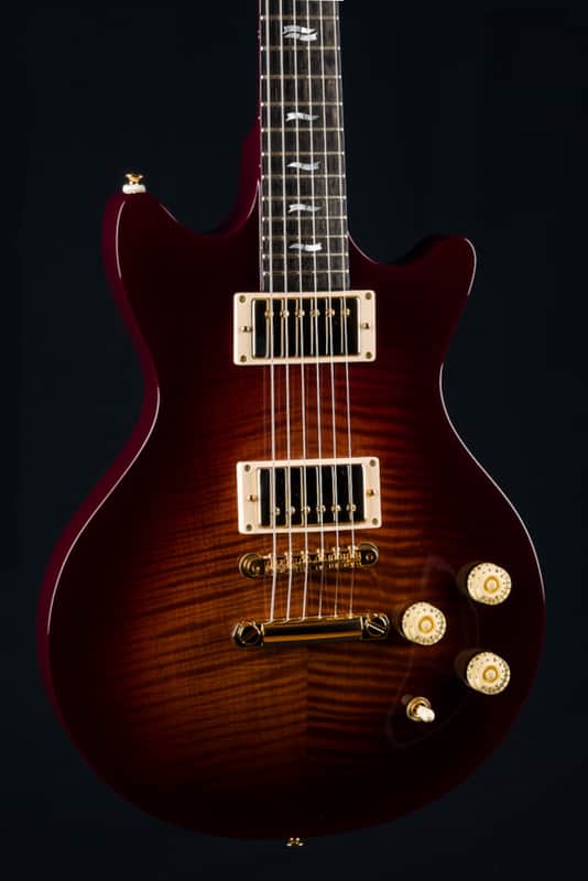 Huss & Dalton Meridian DC Custom Lipstick Red Flamed Maple and Mahogany Double Cutaway NEW image 1