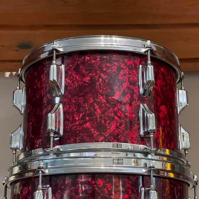 1970's Rogers XP8 Red Diamond Pearl 12/13/16/22 Big R Drum Kit image 18