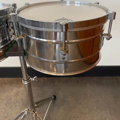 Latin Percussion LP255-S Tito Puente Signature 12/13" Stainless Steel Timbales with Stand - Steel/Chrome image 10