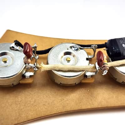 Carparelli Jazz Bass Pre-Wired Harness (V/V/T) — Acrylic Template, CTS Pots, Vitamin Q, Pure Tone Jack image 9