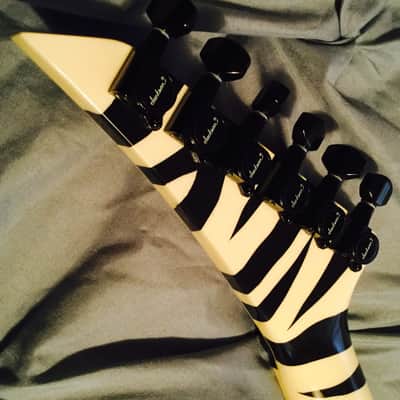 Jackson USA Custom Shop Randy Rhoads Custom 1988 Black/White Zebra w/ Lions Head Custom Graphic image 6