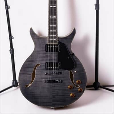 Washburn SH35TB Wing Series Semi Hollow Electric Guitar w/Gigbag, Trans Black image 1