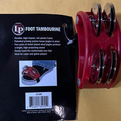 Latin Percussion LP188 Foot Tambourine 2010s - Red image 3