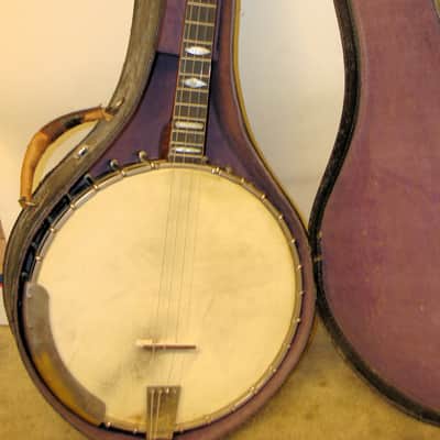 Hughes 17 Fret "Irish" Tenor Banjo 1920's W/ Orig GEIB Case image 1