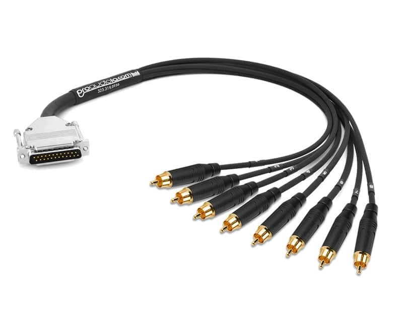 Analog DB25 to RCA Snake Cable | Made from Mogami 2932 & Amphenol Gold Connectors | Premium Finish | Black | 10 Feet image 1