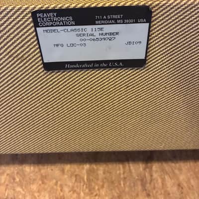 Peavey Classic 112E 75-Watt 1x12" Guitar Speaker Cabinet 1994 - 2000 - Tweed image 6