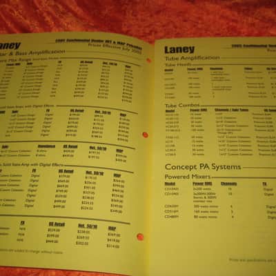 Laney Amplifier Detailed Price List from 2005 image 2