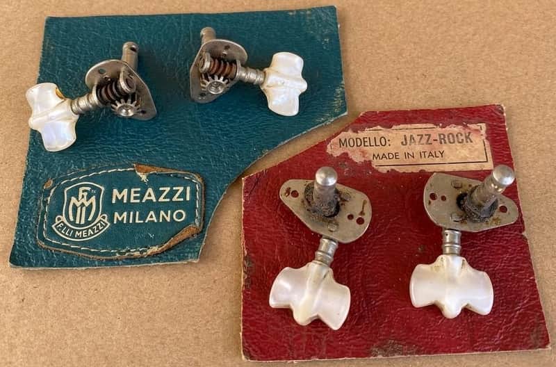 Vintage 1960s Meazzi Guitar Tuners - Left and Right Side Pair - Made in Italy (Hollywood Era) image 1