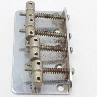 Vintage Fender Squier MIJ 4-String Bass Bridge - Chrome, 5-Hole Mount, Top Load, Made in Japan image 2