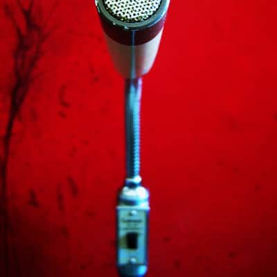 Vintage 1960's Calrad 10-24 dynamic microphone Hi Z w stand and cable Lafayette Olson Shield image 3