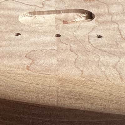 High End Offset Bass Body – Unfinished THICK Curly Maple Top, Solid ONE piece Mahogany Back, Front Routed NOS- limited luthier supply R4 image 23