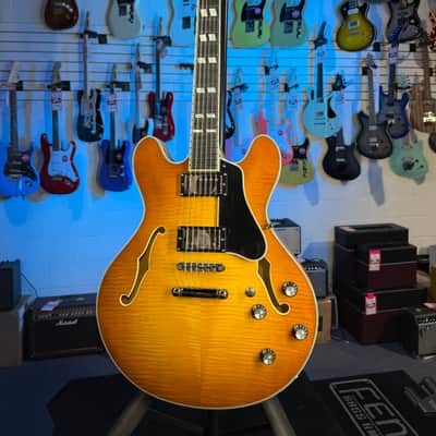 Eastman Guitars T486-GB Thinline Semi-hollowbody Electric Guitar - Goldburst, w Case, Free Plek! 822 image 2