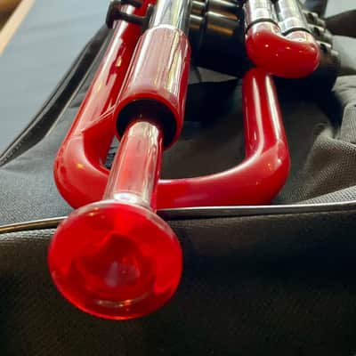 pBone Music pTrumpet Plastic Student Trumpet 2.0 - Red w/ Fabric Carrying Bag image 5