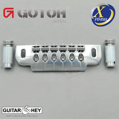 NEW Gotoh 510UB Wrap Around Guitar Bridge Tailpiece Stud Lock - X-CHROME ANTIQUE