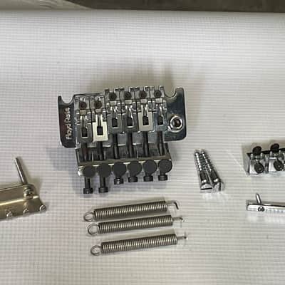 1980's Era Original Floyd Rose Made in Germany Chrome Tremolo Bridge Vibrato Set (R2 Nut & Retainer Bar) image 1