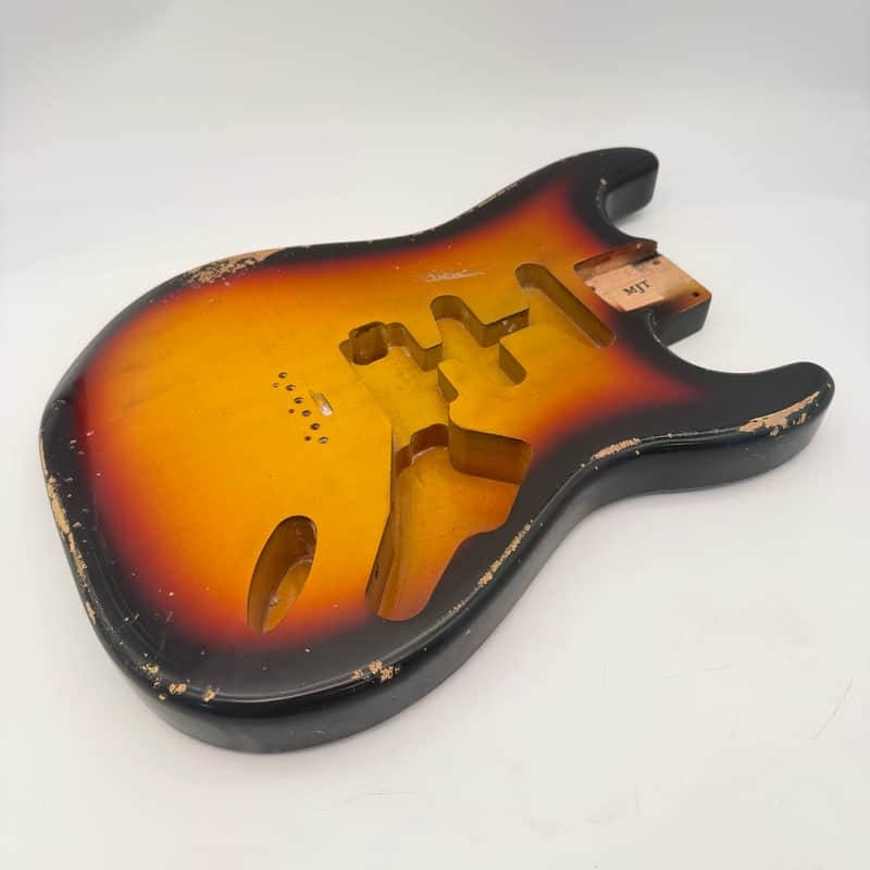 MJT Stratocaster Body Alder Relic Nitro Hardtail 3-Tone Sunburst mjt6657 image 1