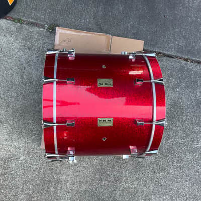 Pork Pie USA Custom Red Sparkle Wrap 18x22" Bass Drum - Great Condition image 4