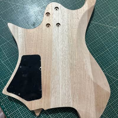 Unfinished Headless Mahogany Guitar Body, Flame Maple Veneer image 7