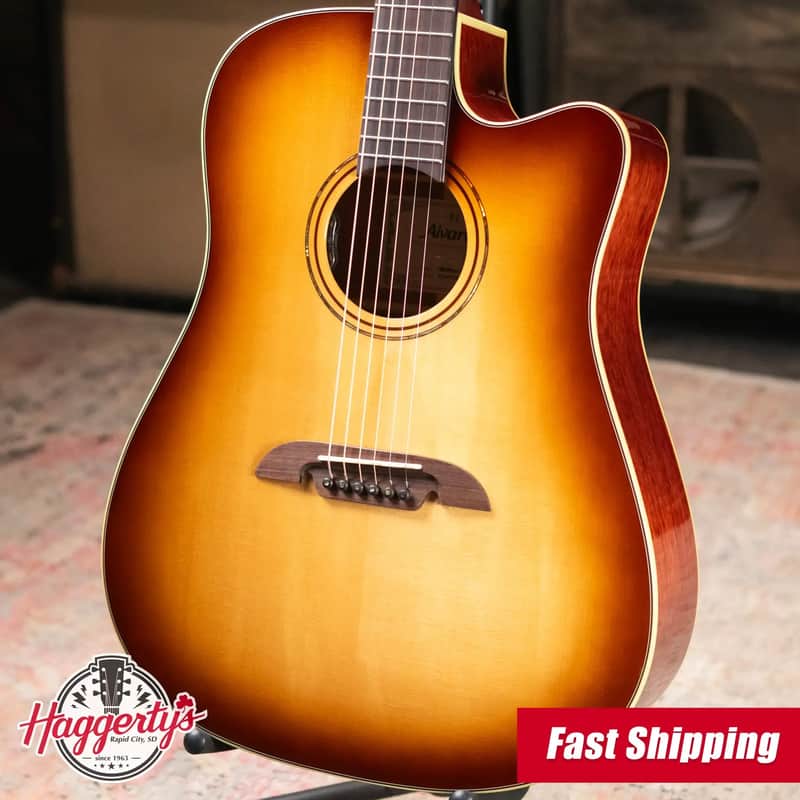 Alvarez Masterworks MD60ce Dreadnought Acoustic/Electric Guitar - Shadowburst with Hardshell Case image 1
