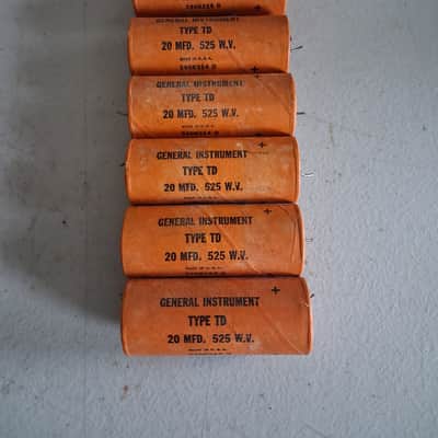 General Instrument Vintage Fender Amp Capacitor (1960s 20uf 525VDC - Quantity 6) image 1